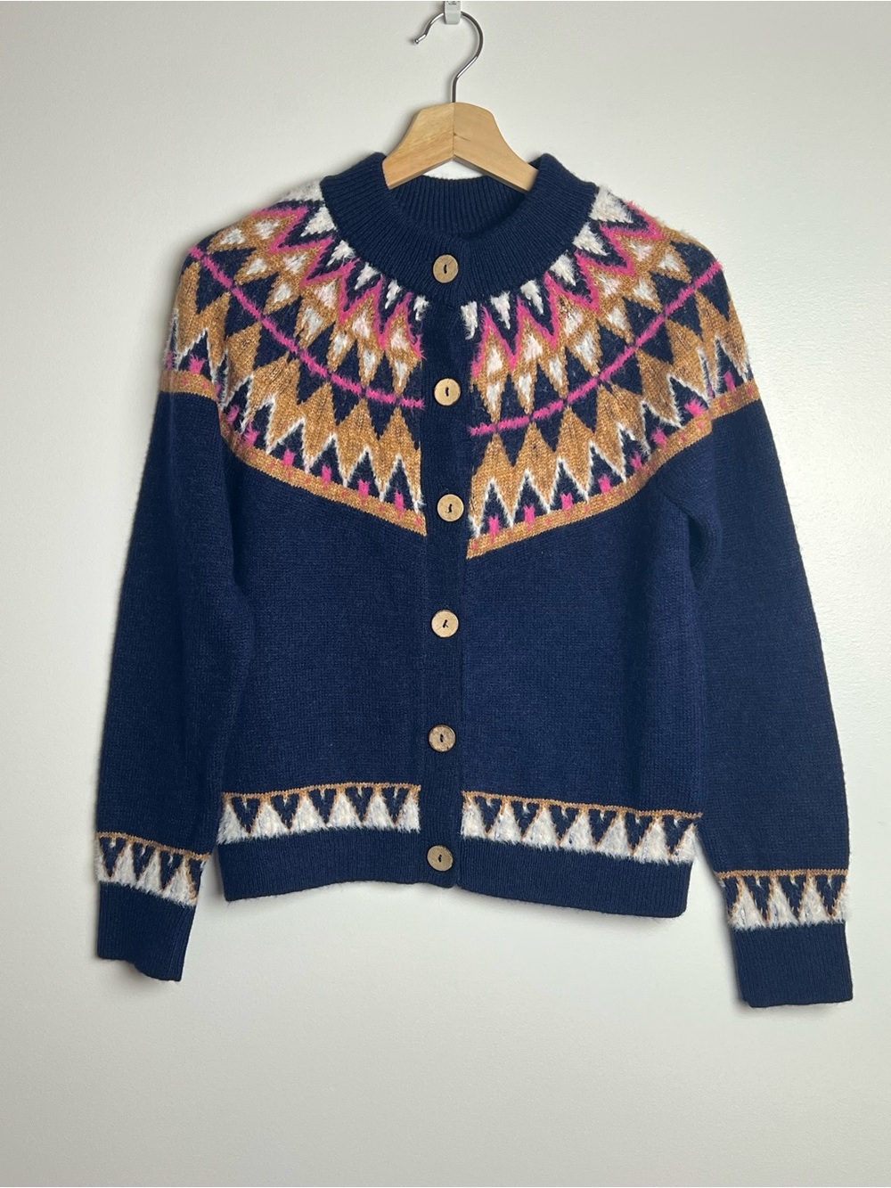 NWT Pilcro Crew-Neck Cozy Fairisle Cardigan Sweater from Anthropologie - Picture 5 of 12